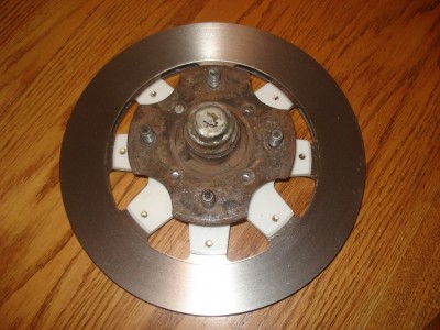 Hub front side with disc and hub attached