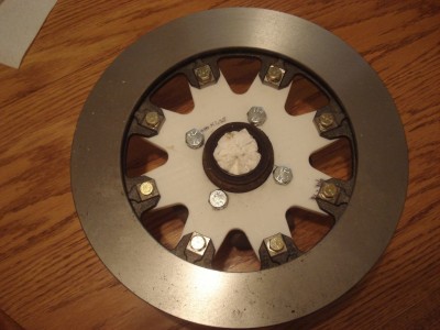 Hub back side with disc and hat attached
